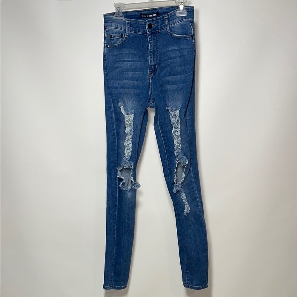 Fashion nova Ripped Blue Jeans for Women